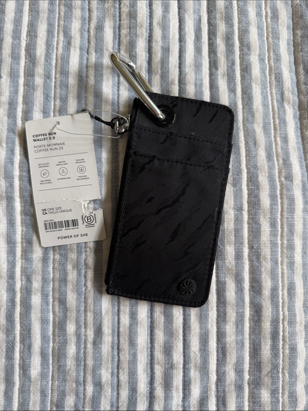 Athleta Black Coffee Run 2.0 Phone Wallet with Carabiner